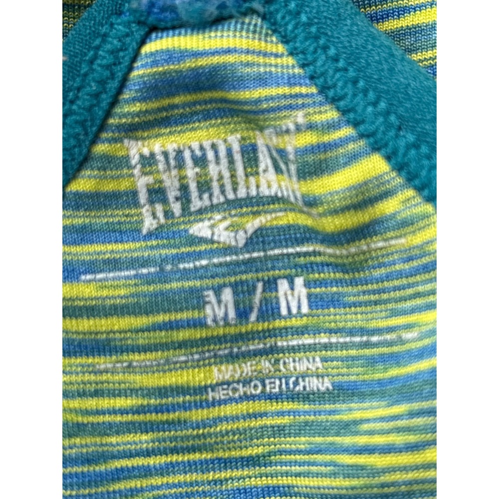 Everlast Womens Seamless Space Dye Sports Bra Teal Green Yellow Adjustable M - Picture 5 of 5